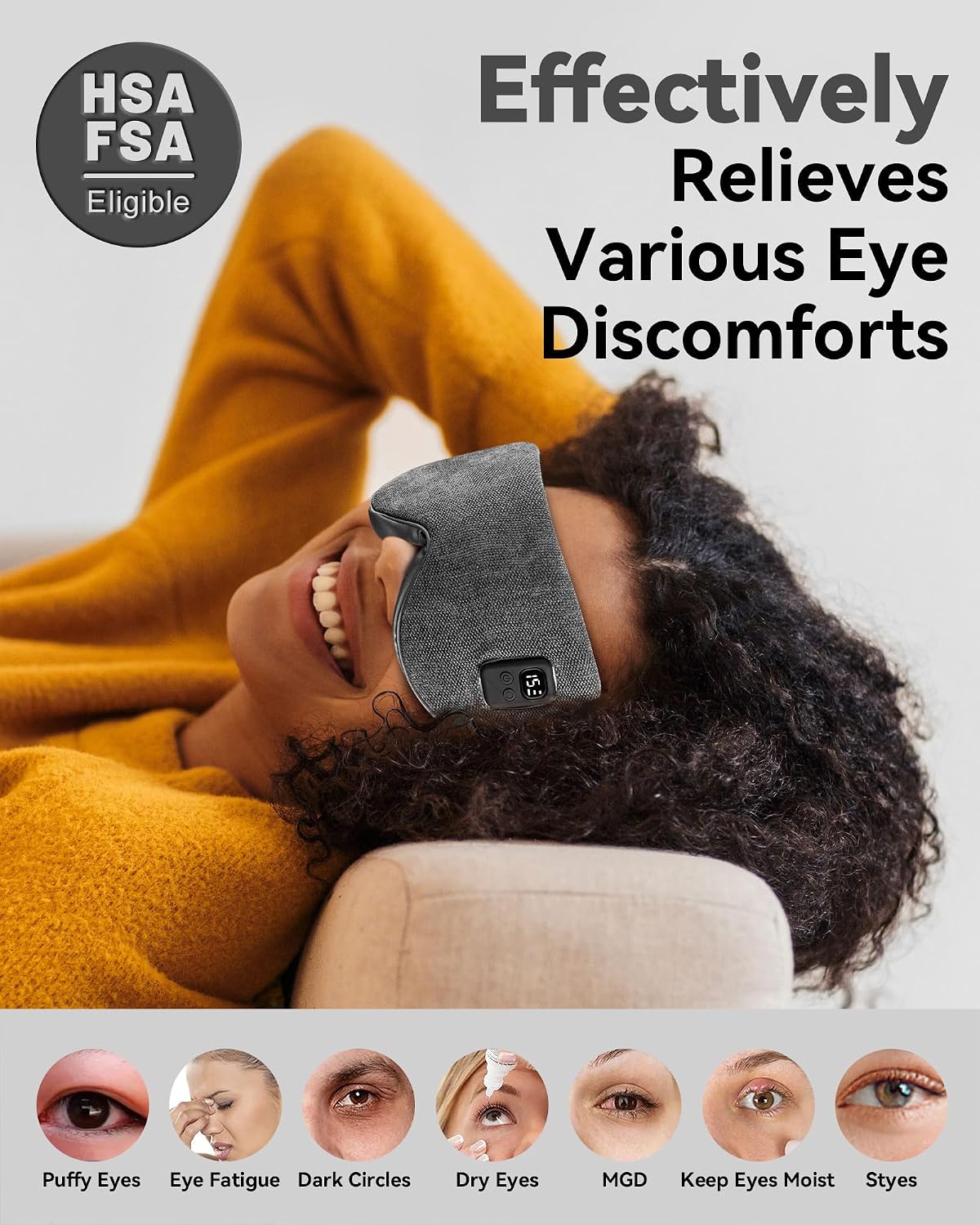 Heated Eye Mask for Dry Eyes: Warm Compress for Digital Tired Eyes, Stye Relief - Cordless, Adjustable Heat & Timer Settings - Airplane/Road Travel, Sleep aid, Office nap Pink