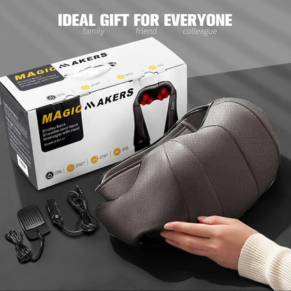 MagicMakers Fathers Day Dad Gifts, Shiatsu Neck Massager with Heat for Pain Relief Deep Tissue – Christmas Gift for Women, Men, Mom, Dad, Her, Him– Amazing Back & Shoulder Relief from Daughter or Son
