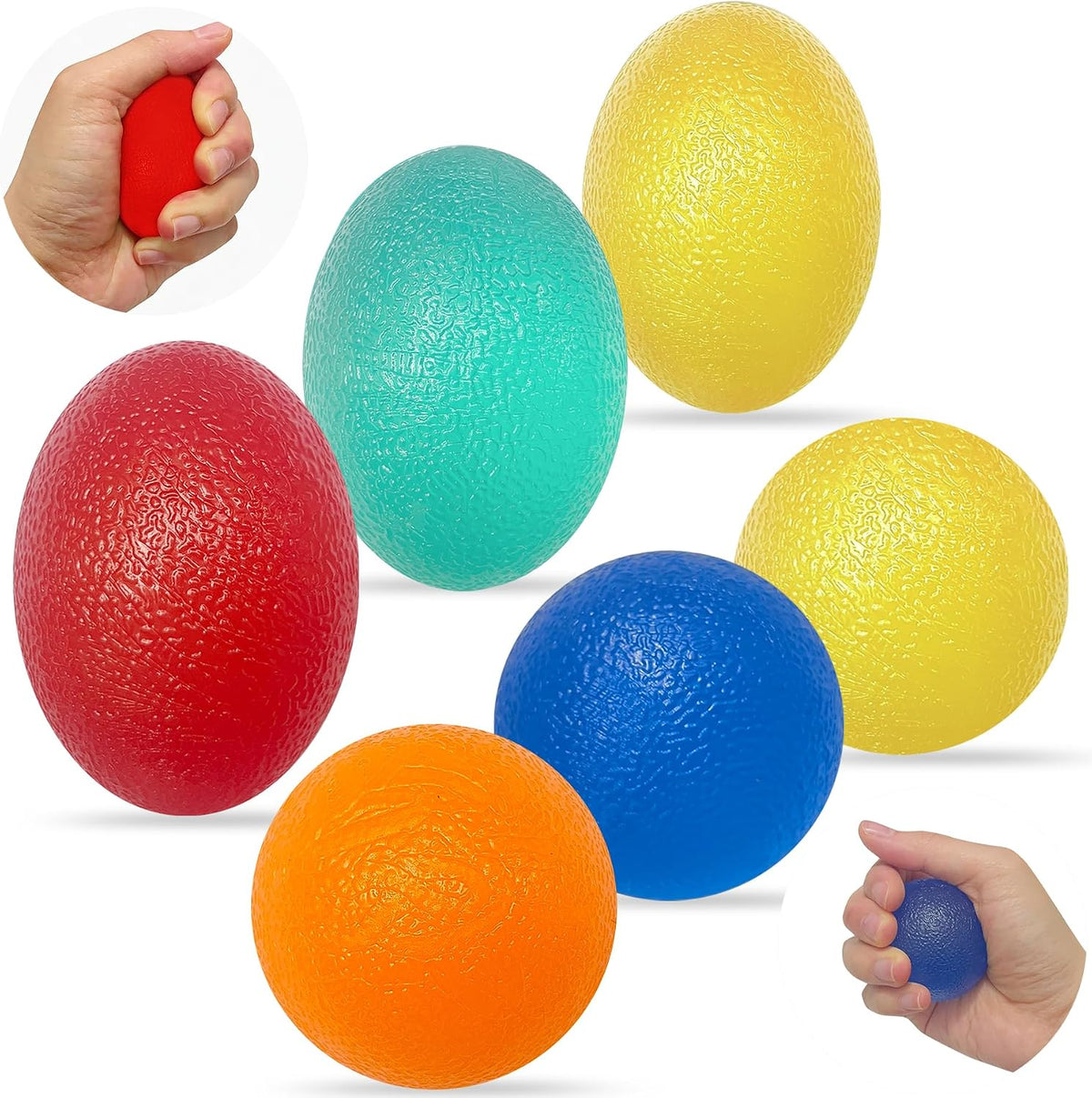 Stress Balls for Adult, Resistance Levels Hand Exercisers for Strength, Hand Strengthening Devices,Squeeze Balls for Hand Therapy,Exercise Squeeze Squishy Wrist Ball, Grip Strength Trainer