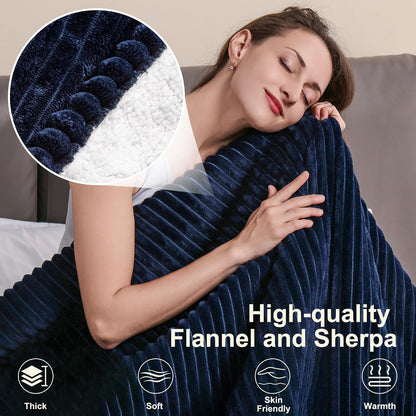 Tefici Heated Blanket Throw 50"x60", Ultra Soft 2-Layer Flannel Electric Blanket, for Home Office Sofa,3 Heat Settings, 4H Auto Off, ETL FCC Certified, Overheat Protection, Machine Washable, Camel