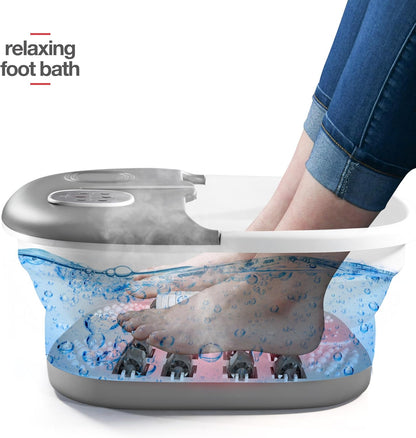 Medical king Foot Spa with Heat and Massage and Jets Includes A Remote Control A Pumice Stone Collapsible Massager with Bubbles and Vibration