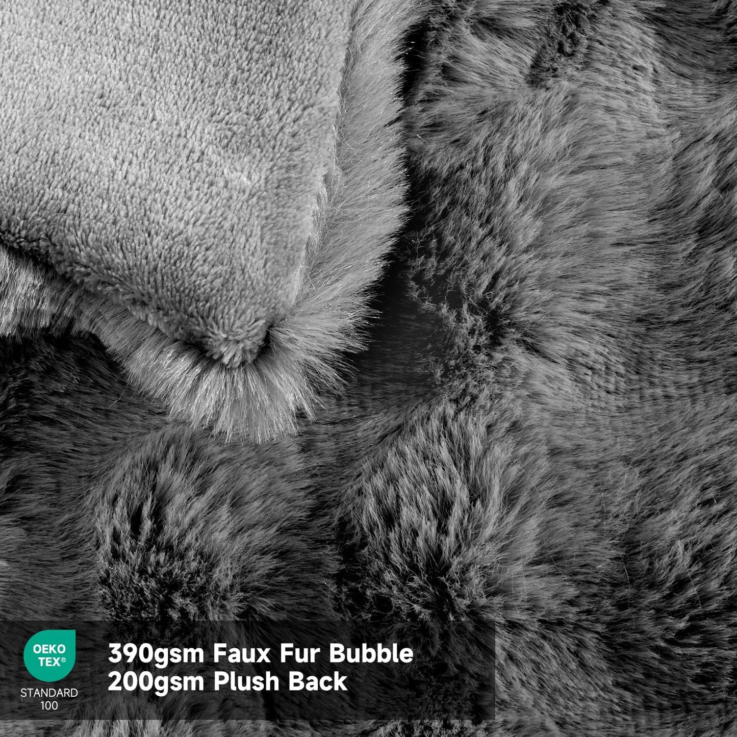 Heated Blanket Electric Throw- 50"x60" Soft Thick Bubble Electric Blanket for Sofa with 5 Heat Levels & 4 Hours Auto-Off Overheat Protection, Warm Cozy Gifts, Light Grey