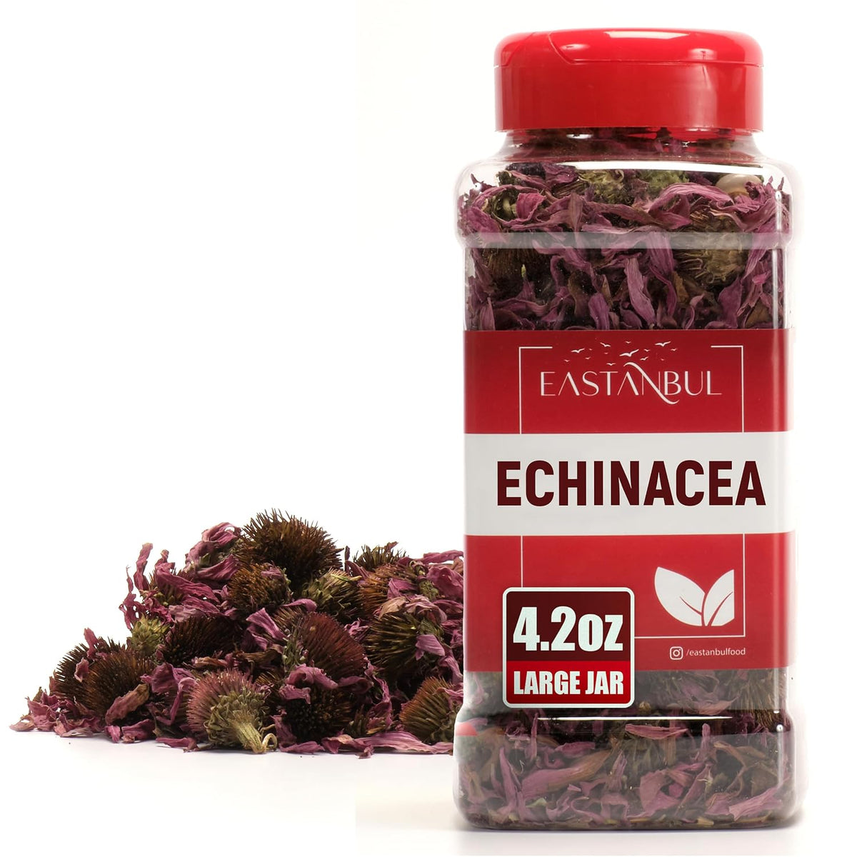 Eastanbul Echinacea Purpurea, Dried Echinacea Flowers & Leaves, 4.2oz