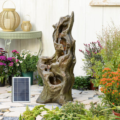 Sunlinua Water Fountain Outdoor, 5-Tier Cascading Realistic Tree Waterfall