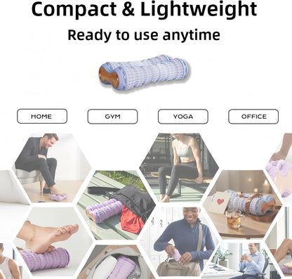 Foot Roller Massager for Plantar Fasciitis Relief, Portable Foot Massager, Eases Foot Pain, Stimulate Plantar Nerves, Enhances Circulation, Anti-Fall Safe Design Kid & Elderly Friendly(Purple)