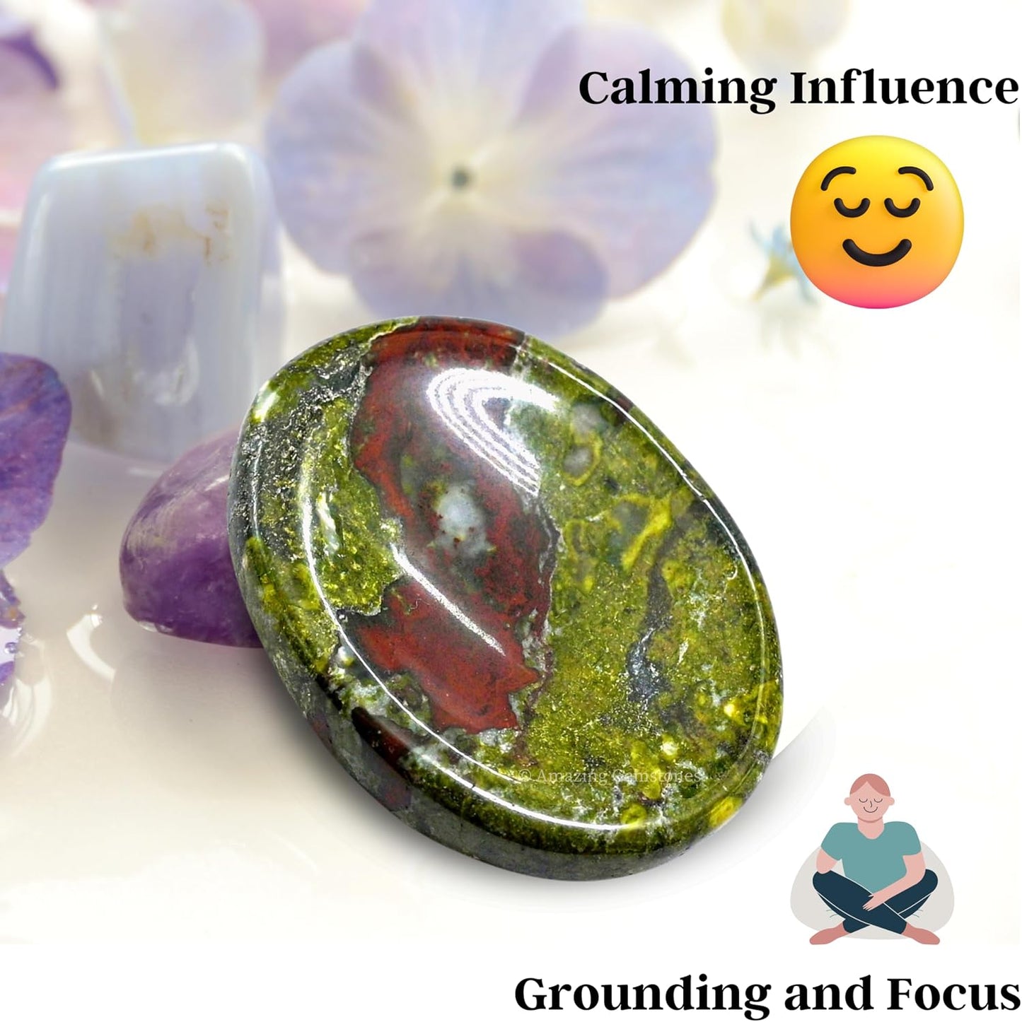Amazing Gemstone Labradorite Thumb Worry Stone, Anxiety Stone, Healing Crystals - Piedra Crystal Fidget for Gift, Meditation, Calming, Relaxation, Stress Relief - Colors A
