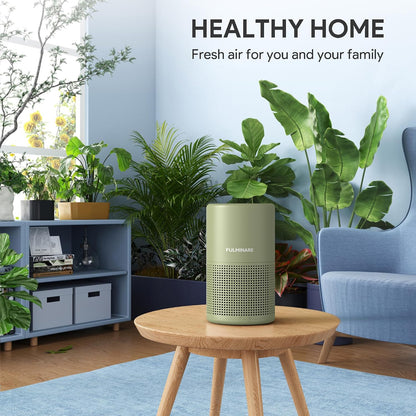FULMINARE Air Purifiers for Home Bedroom H13 HEPA Air Purifier, 3 Speeds, Timer, 24dB, Small Mini Air Purifier with Night Light, Sage Green