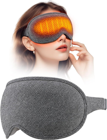 Sleep Mask, EVA BELLE Heated Eye Mask, Electric Sleeping Eye Mask, Warm Eye Compress Mask for Stye Relief, Adjustable Temperature & Timer, Electric Eye Heating Pad for Men Women-Graphene Heating