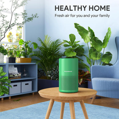 FULMINARE Air Purifiers for Home Bedroom H13 HEPA Air Purifier, 3 Speeds, Timer, 24dB, Small Mini Air Purifier with Night Light, Sage Green