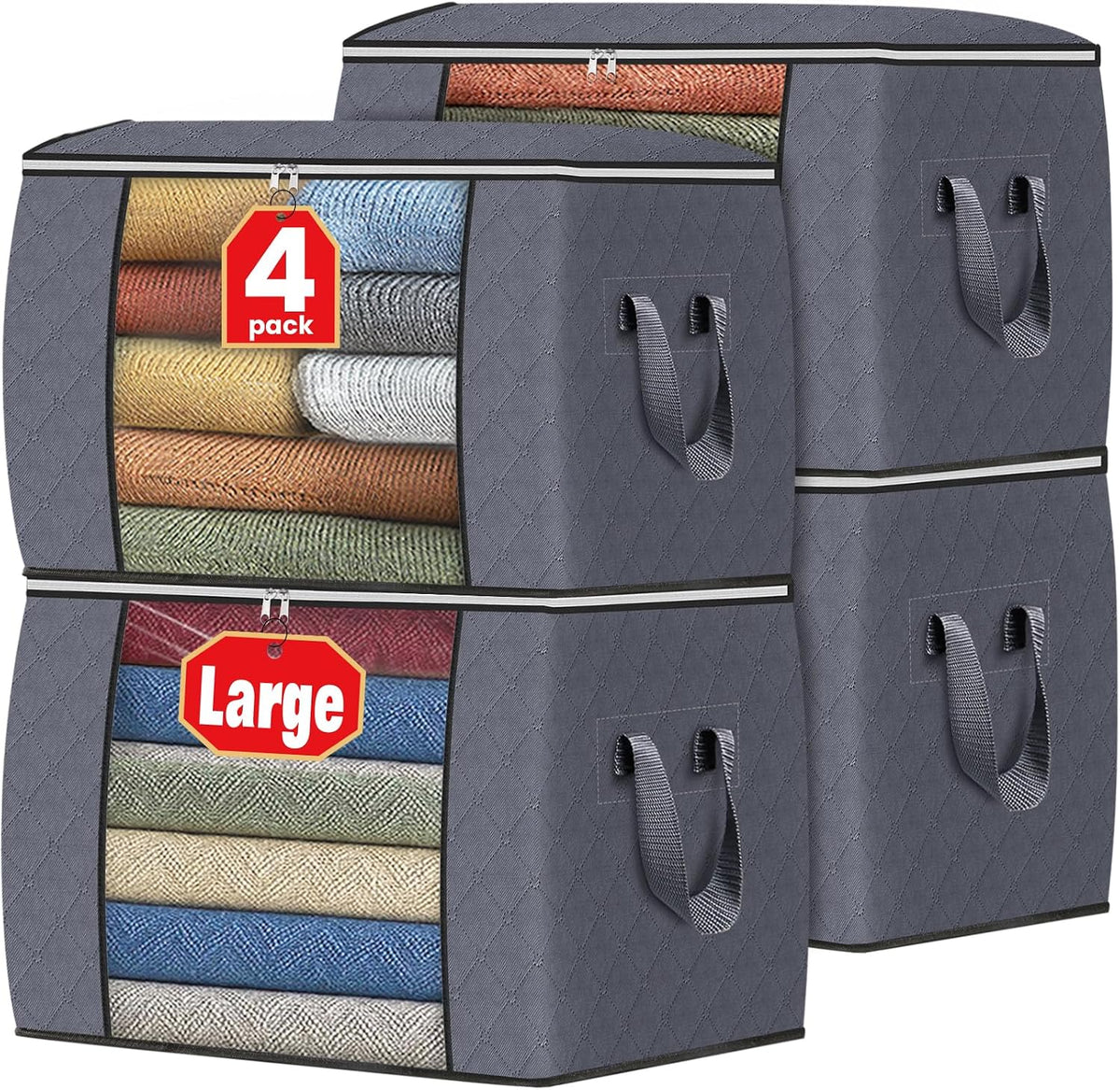 Fab totes Storage Bags for Clothes Blanket Storage Bins with Lids