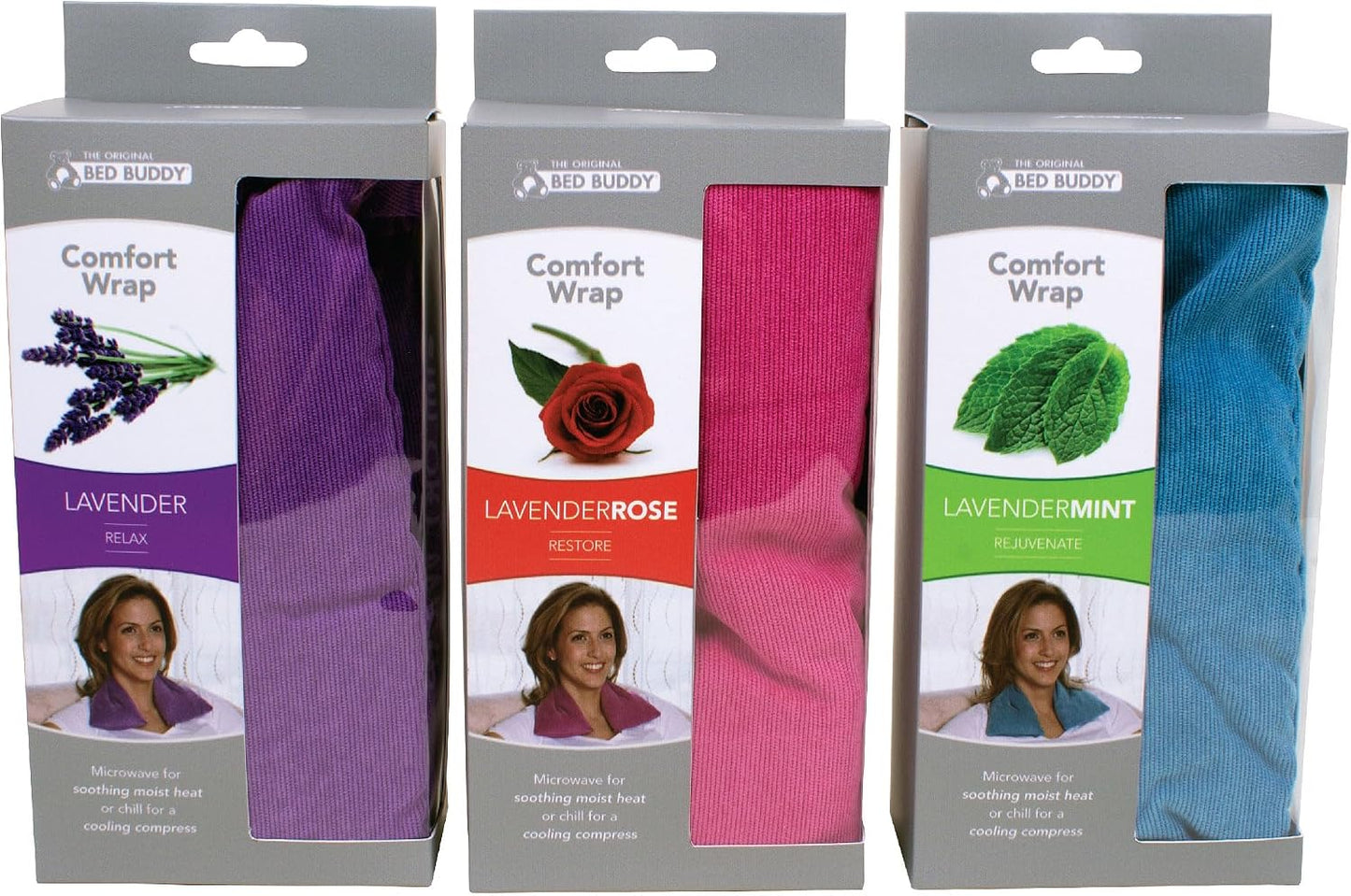 Bed Buddy Heated Aromatherapy Neck Wrap, Lavender Scented - Microwavable Hot & Cold Therapy for Sore Muscles, Stress Relief, and Relaxation - Soft Plush Fabric with Lavender