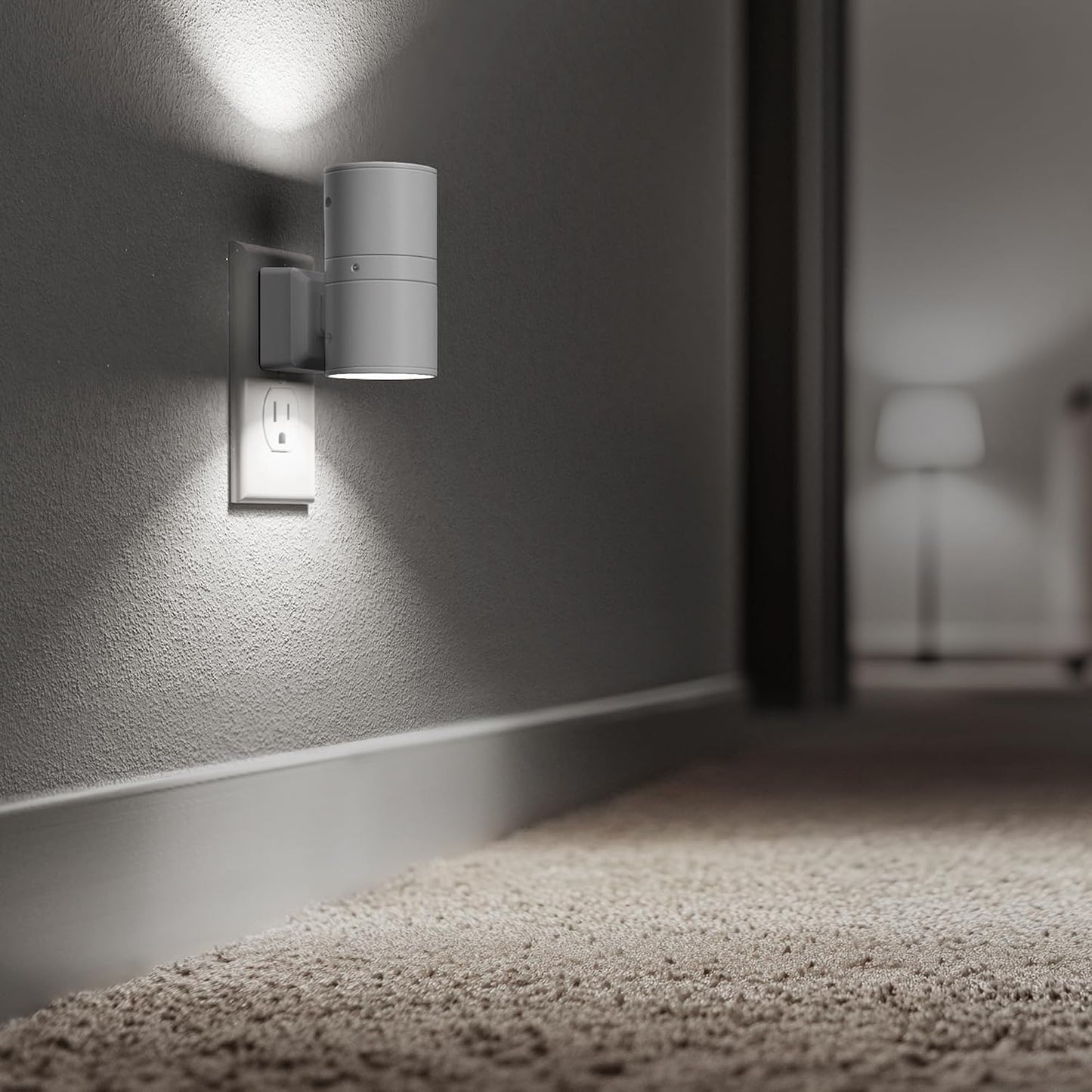 Briignite Night Lights Plug into Wall, Modern LED Night Light Plug in, Dusk to Dawn Sensor,Amber Night Light 0-100LM Adjustable Brightness, Dimmable NightLight for Hallway, Bedroom, Stairway, 2 Pack