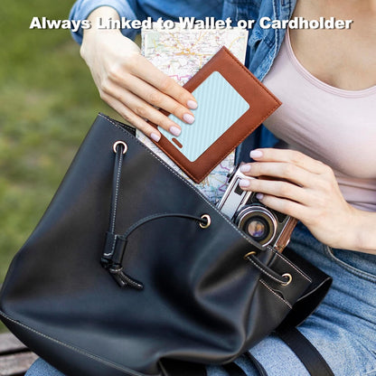 Wallet Tracker Card, Slim Rechargeable Bluetooth Item Locator, Smart Finder Compatible with Apple Find My for Wallet, Luggage, Passport, IP68 Waterproof (iOS Only) (Carbon Fiber Black)