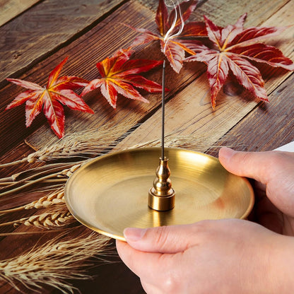 3 in 1 Brass Gourd Incense Burner Sticks Cones Coils Ash Catcher Home Decor | OSOPOLA 3 In 1 Brass Gourd Burner 5.5" Sticks Cones Coils Ash Catcher Meditation Home ZX11S