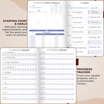 Clever Fox Fitness & Food Journal – Nutrition & Workout Planner for Women & Men – Diet & Gym Exercise Log Book with Calendars, Diet & Training Trackers - Undated, A5 Size, Hardcover (Forest Green)