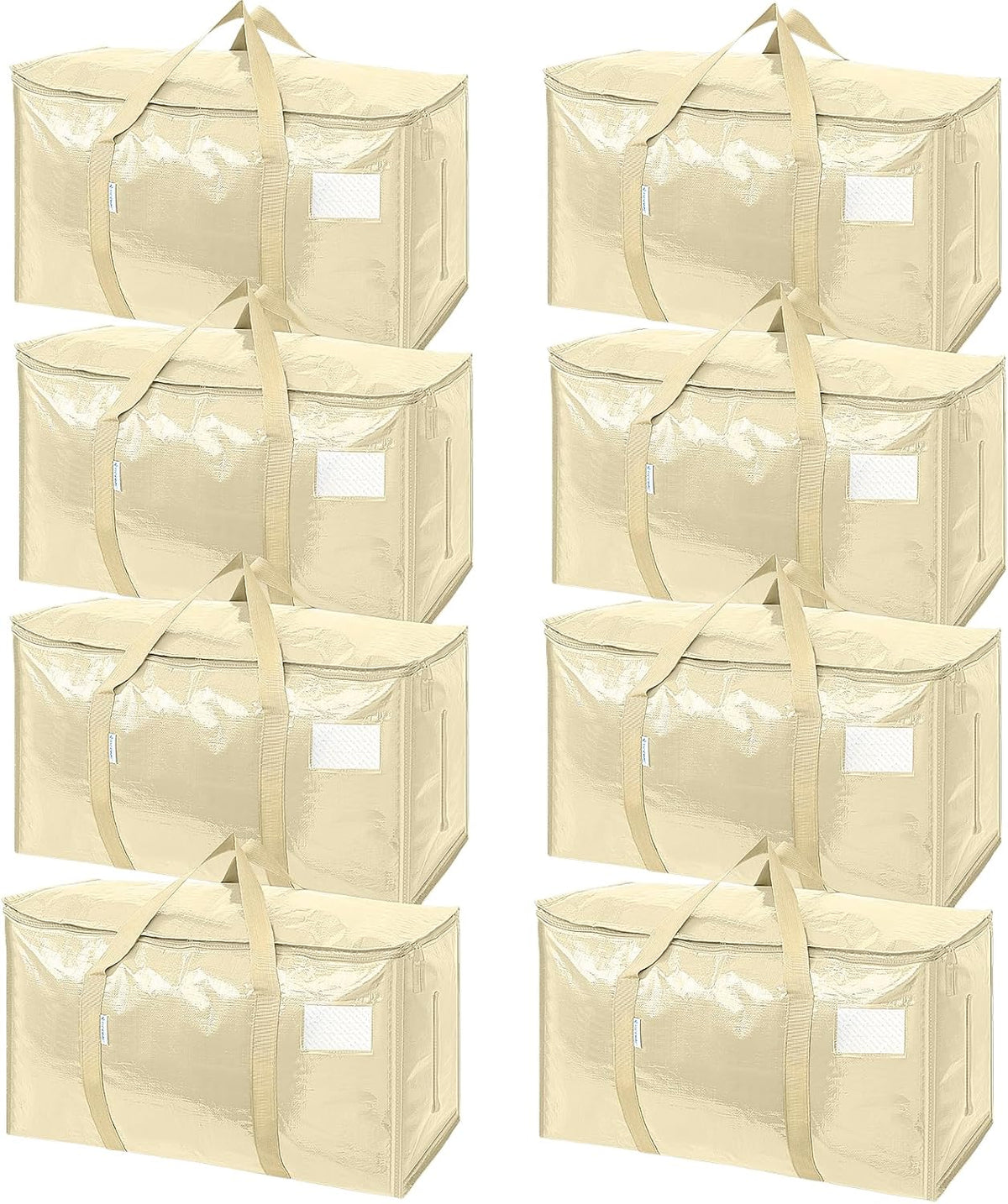 TICONN Extra Large Moving Bags Heavy Duty with Zippers & Carrying Handles, Durable Storage Bags Moving Boxes for Closet Organizers and Storage (Blue)