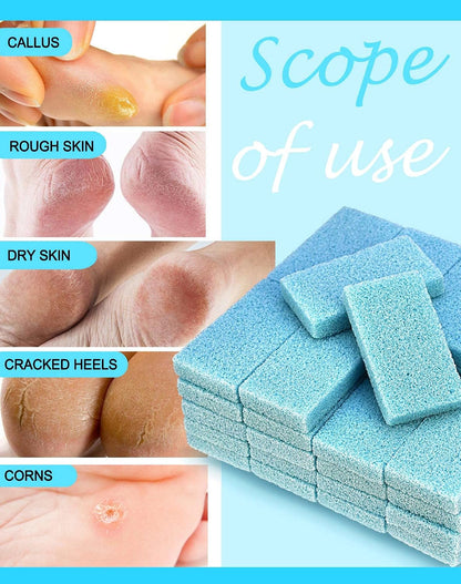 Maryton Foot Pumice Stone for Feet Hard Skin Callus Remover and Scrubber (Pack of 4) (Blue)