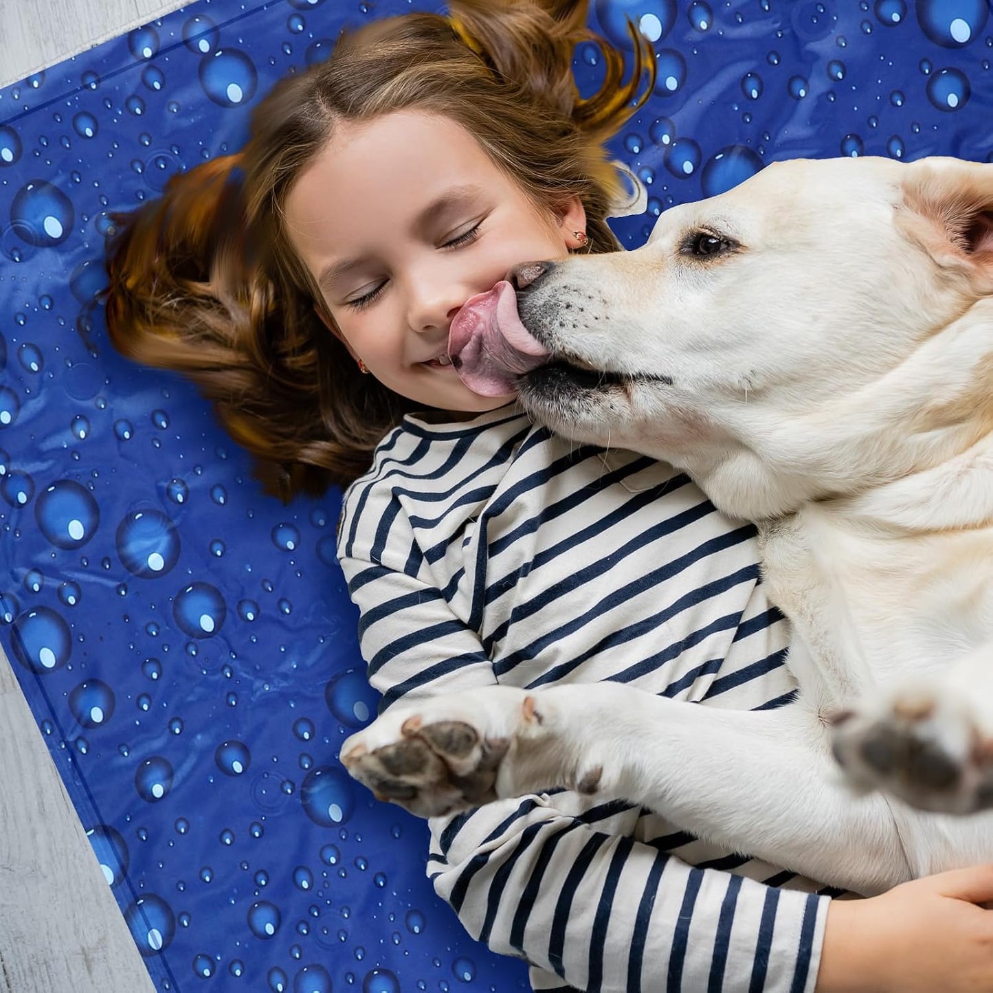 Drydiet Cooling Pad Mat for Bed Cooling Mattress Pad Gel for Sleep, Summer Hot Flashes, Adult, Pets, No Water or Electricity Required(Plain,48 x 28 Inch,Light Blue)