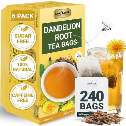 LeafLea Turmeric Tea with Ginger and Cinnamon, 80 Premium Turmeric Ginger Tea Bags, 100% Natural Ingredients Herbal Tea, Vegan, No Sugar, Caffeine-Free, Each Tea Bag Sealed for Fresh Flavor