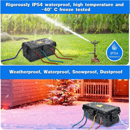 Hrensaw Large Outdoor Electrical Box Waterproof(12.5x8.5x5inch),IP54 Waterproof Outdoor Outlet Covers,Weatherproof Extension Cord Covers Protect Outlet,Plug,Timer,Power Strip,Holiday Light,Black