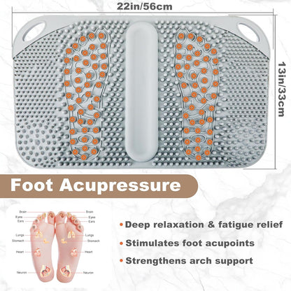 FREATECH Foot Massage Acupressure Mat with Massage Balls for Foot Pain & Plantar Fasciitis Relief, Zoned Reflexology Pressure Point Mat for Sitting & Standing, Safe Food-Grade Silicone, 22'' x 13''