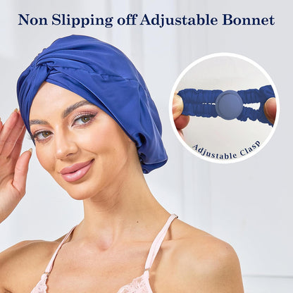 Adjustable Silk Bonnet Satin Curly Hair Wrap for Sleeping Women Anti Frizz