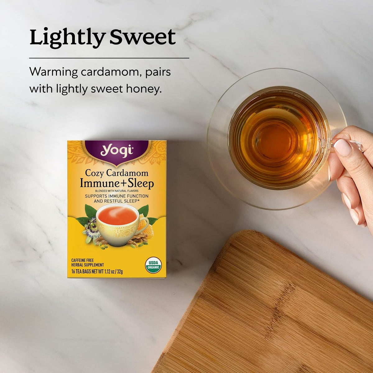Yogi Cozy Cardamom Immune and Sleep Tea, 16 Tea Bags (6 Pack)