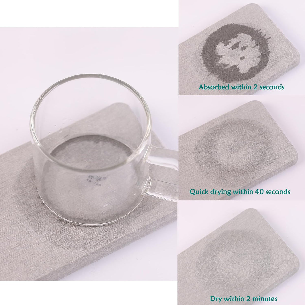 NiuYichee Set of 4 Water Absorbent Diatomite Coasters, Dish Soap Stone Tray