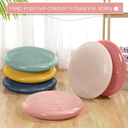 Amylove 6 Pcs Wiggle Seat Inflated Wobble Cushion for Sensory Kid 13 Inch Balance Disc Kids Flexible Seating Exercise Sensory Pad Chair Cushion for Classroom Office School (Bright)
