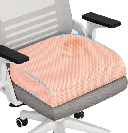 TranquilRelax Large Seat Cushion, Memory Foam Cushion for Long Sitting Hours on Office Chair, Car Seat, Non-Slip Chair Pad for Sciatica, Coccyx, Tailbone Pain Relief & Post-Surgery Recovery (Black)
