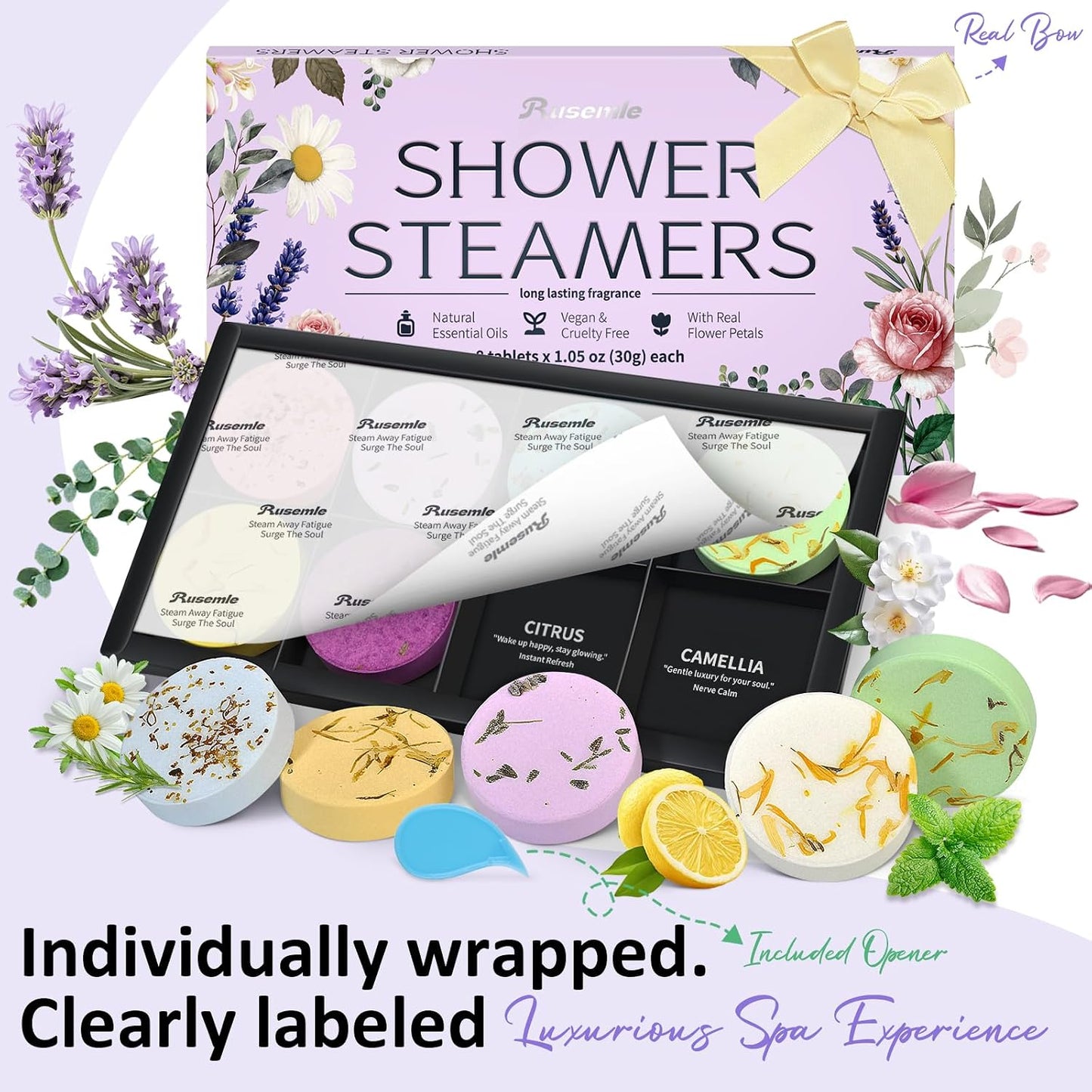 Shower Steamers Aromatherapy Birthday Gifts for Women - 8 Pack Shower Bombs with Natural Essential Oils, Self Care Relaxation Home Spa Gifts for Mom Wife, Teacher Appreciation Gift