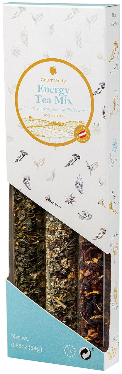 Gourmanity Bedtime Tea Sampler Gift Set, 3 Calming Herbal Blends, 0.74 oz