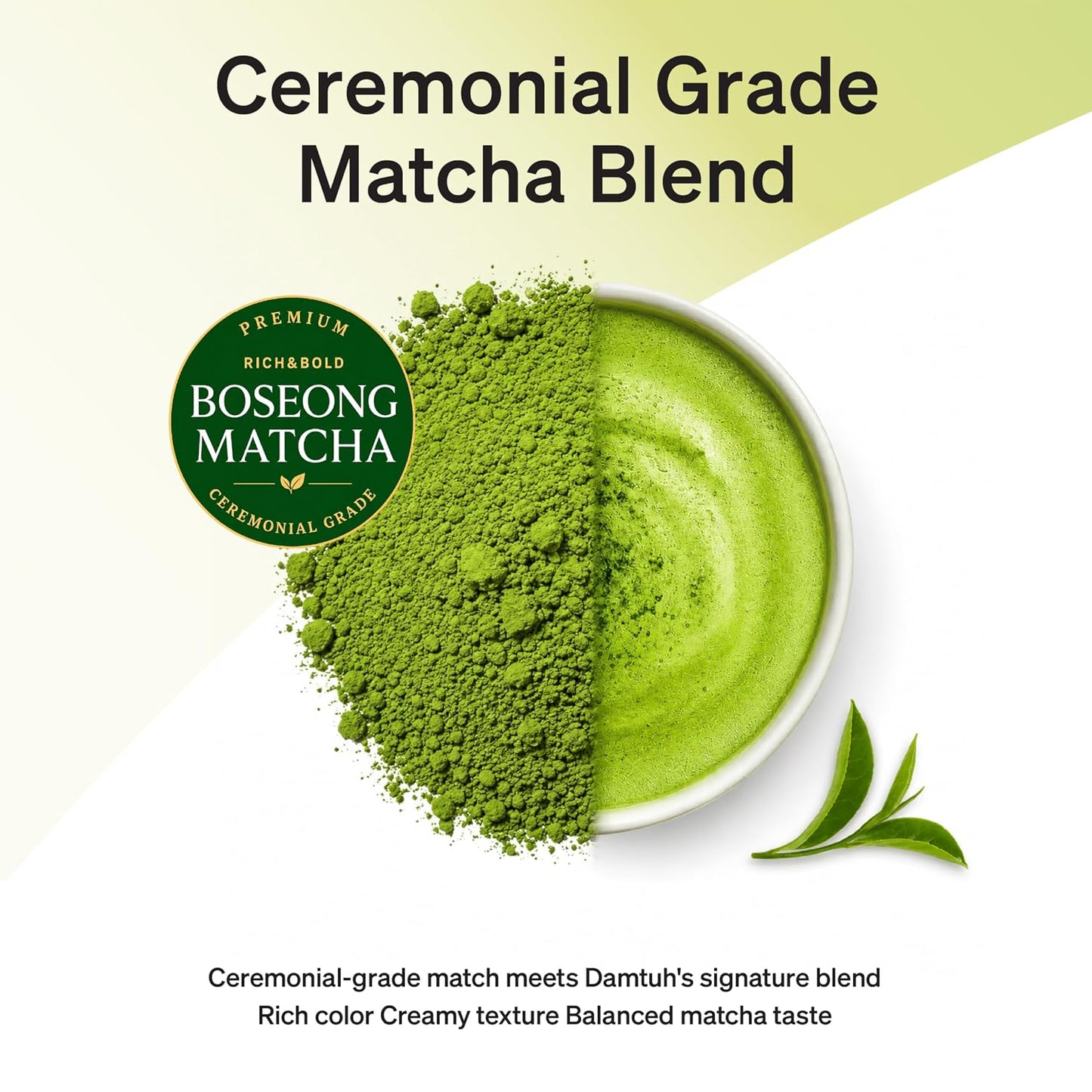 Damtuh Matcha Latte 20g x 7 Sticks – Ceremonial Grade Creamy Korean Matcha Latte Powder Mix, Instant Green Tea Drink for Smooth Café-Style Sweetened without sugar