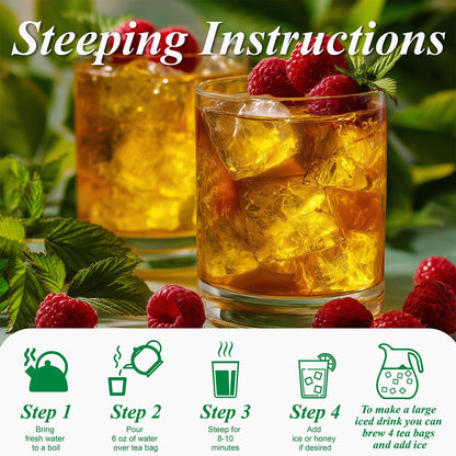 WT WEETEE Red Raspberry Leaf Tea Bags, 60 Count Corn Fibre, Caffeine-Free