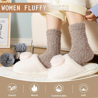 Premillow Womens Fuzzy Socks Fluffy Socks Women Winter Cozy Sock Warm Slipper Home Sleeping Sock for Women