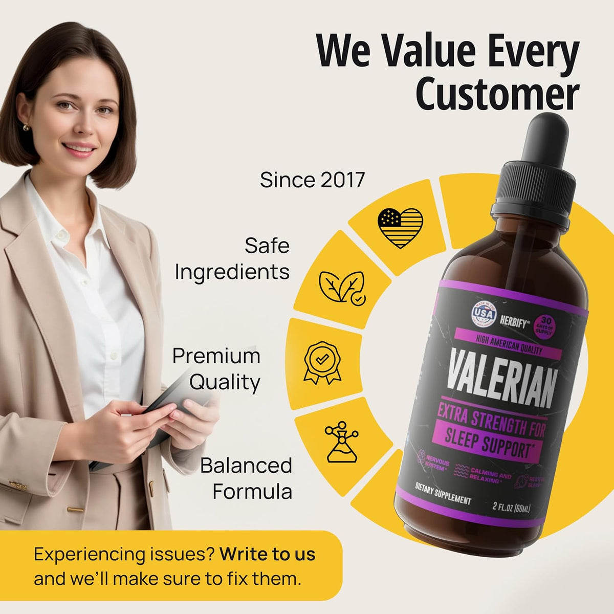 Valerian Root Supplement - Valerian Root Tincture – Nervous System Support 2 Fl oz