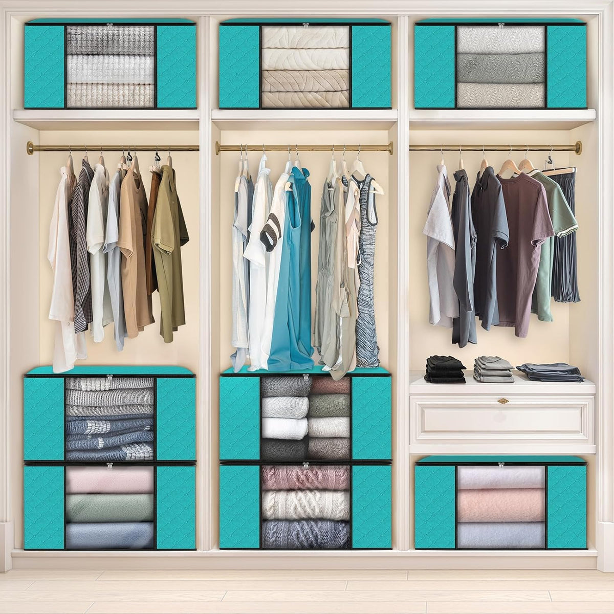 Fab totes Storage Bags for Clothes Blanket Storage Bins with Lids