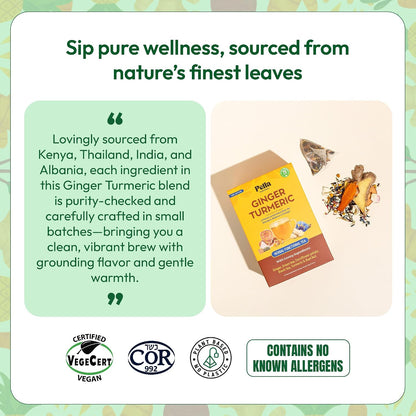 Pella Nutrition Ginger Turmeric Herbal Functional Tea - 25 Teabags