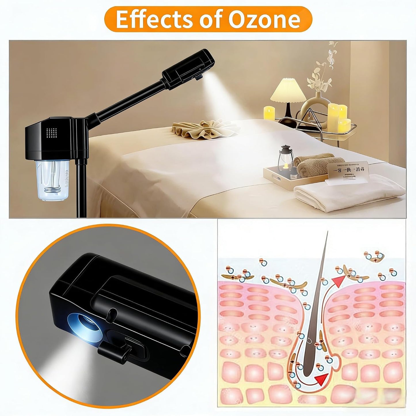 Professional Facial Steamer, Hot Mist Spray & Ozone, Face Steam Suitable for Home & Professional Salon SPA Barber，Moisturizing & Hydrating