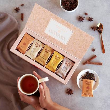 Pinky Up Loose Leaf Tea Sampler Set - Calorie Free Single Serving Loose Leaf Herbal Tea Variety Gift Pack, 15 Pouches