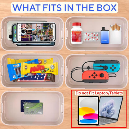 Timed Lock Box - Unplug from Cell Phones, Video Games, Socials, Snacks, Distractions - Time Locking Container - 30 Days Max Timer - Be More Present, Productive & Focused - Gray