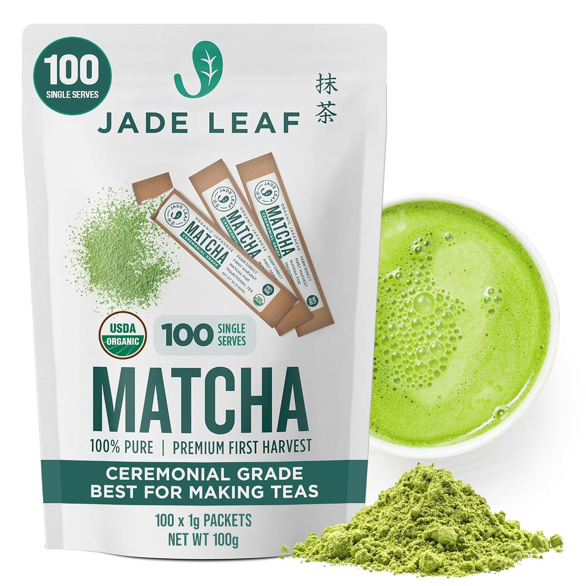 Jade Leaf Ceremonial Grade Matcha Powder, 30g / 1.06oz Tin