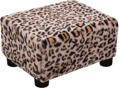 CAROLMADE Small Foot Stool Ottoman Footstool with Legs Under Desk Footrest for Living Room Bedroom and Office,Linen-Grey