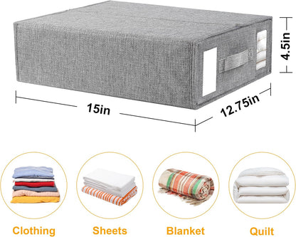 2-Pack Bed Sheet Organizers and Storage, Oxford Grey