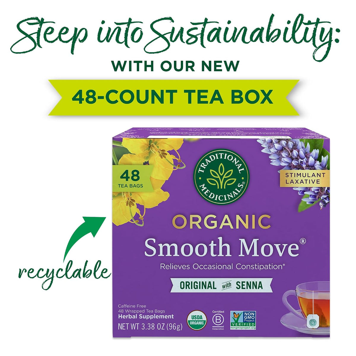 Traditional Medicinals Organic Smooth Move, 48 Tea Bags