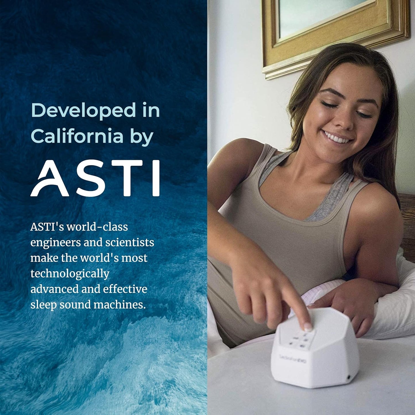 Adaptive Sound Technologies LectroFan EVO - Non-Looping Sound Machine for Sleep - Soothing Noise - Convenient Sleep Timer - Lightweight Build - USB-Powered - White