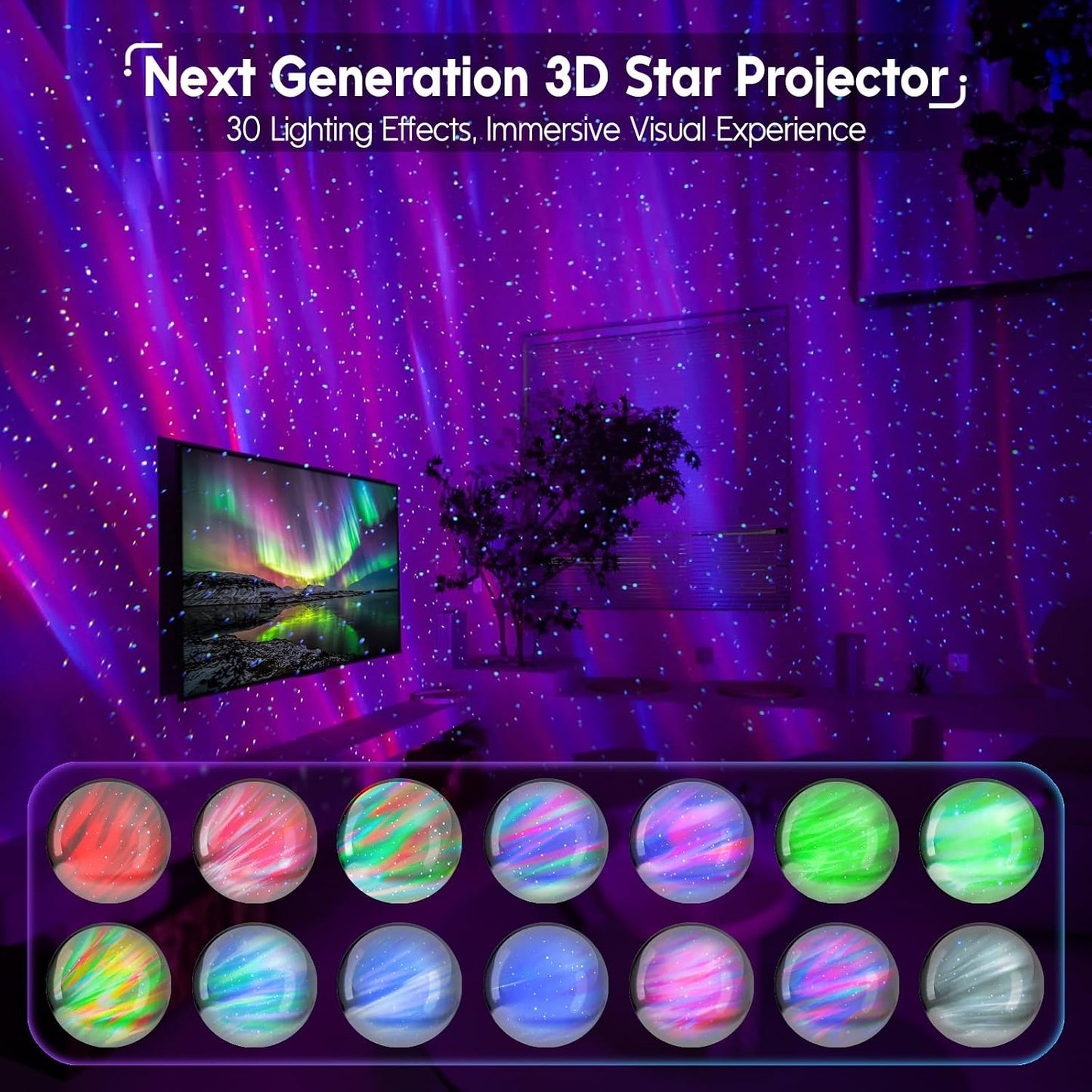 Rossetta Star Projector, Galaxy Projector for Bedroom Nebula Night Light Projector with White Noise, Bluetooth Speaker, Timer and Remote, Kids Room Decor, Birthday, Party, Gifts for Kids Teens Adults