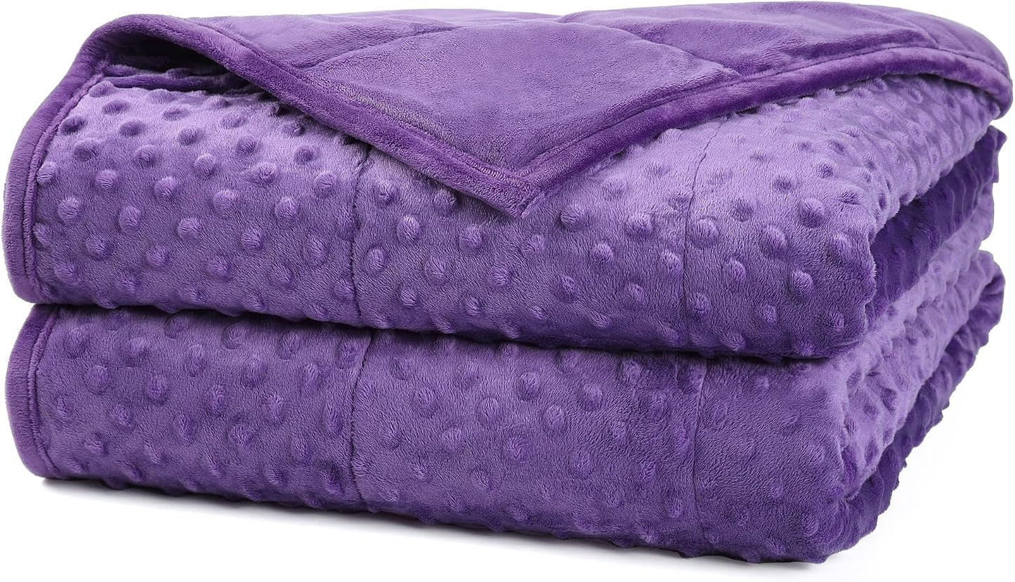 Alomidds Weighted Lap Blanket 7lbs, Cozy Luxury Breathable Weighted Blanket for Adults, Weighted Lap Pad for Travel, Relaxation, Sleeping, Purple, 29" x 24"