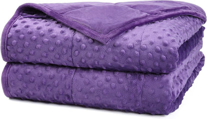 Alomidds Weighted Lap Blanket 7lbs, Cozy Luxury Breathable Weighted Blanket for Adults, Weighted Lap Pad for Travel, Relaxation, Sleeping, Purple, 29" x 24"