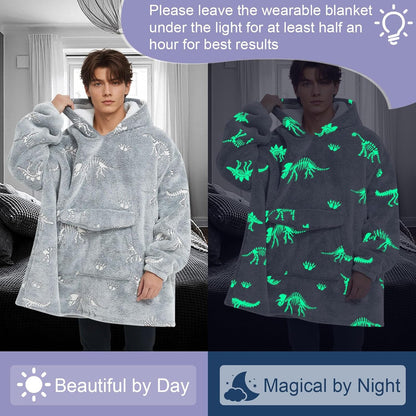 Fiosnow Sun and Moon Blanket Hoodies for Women and Men Adult Oversize Wearable Blanket Hoodies for Soft and Warm